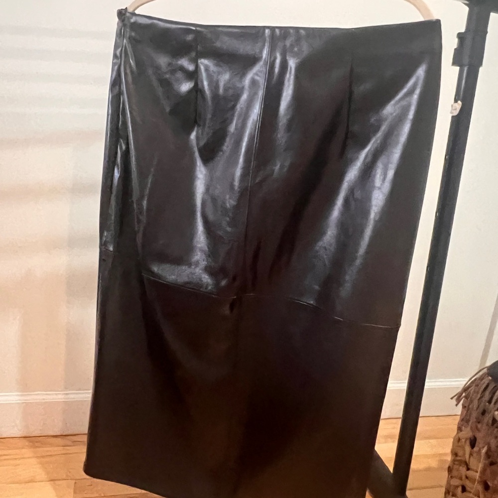 a new day Black Pleather Pencil Skirt